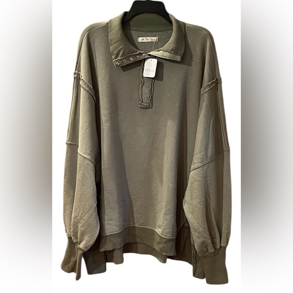 NWT Free People Camden Henley Sweatshirt - Picture 7 of 15